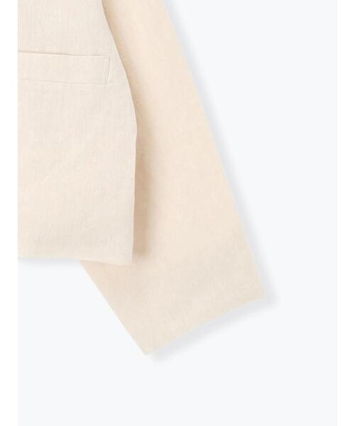 【Cross×Linen】 クルーネックジャケット セール】 【Cross×Linen】クルーネックジャケット（ブラック/ベージュ