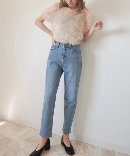 「Reurie'」 デニムパンツ M ブラック レディース_画像6