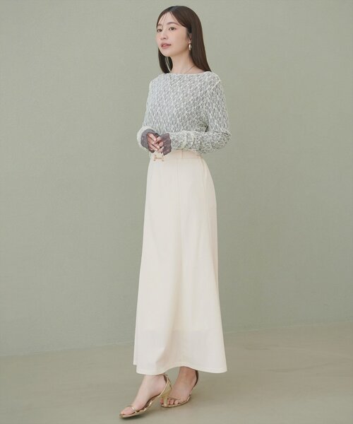 natural couture ロング スカート カットジョーゼットビットスカート