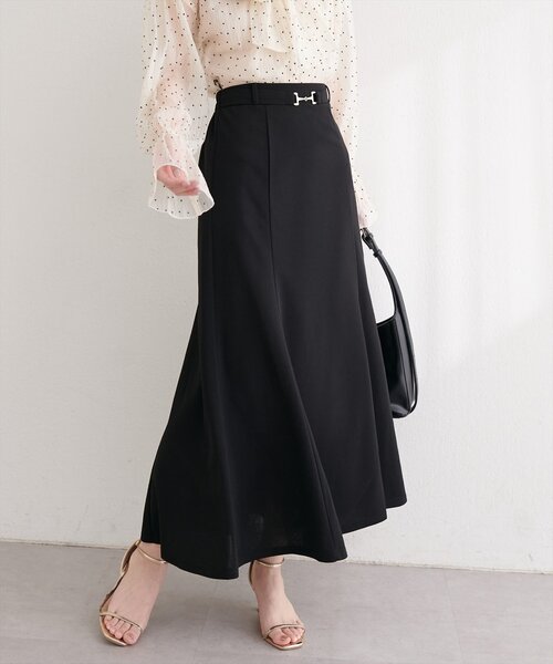 natural couture ロング スカート カットジョーゼットビットスカート