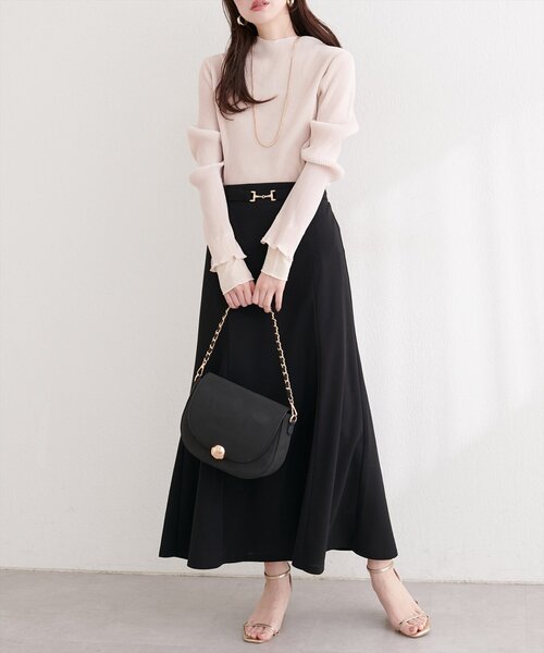 natural couture ロング スカート カットジョーゼットビットスカート