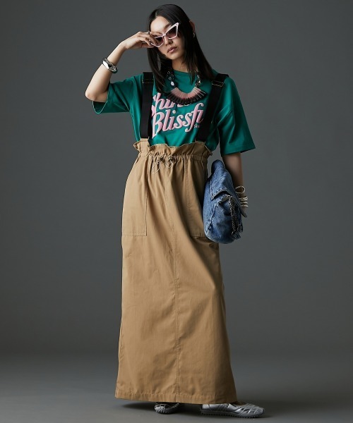 「GEVS.」 サロペットスカート 5L ブラック レディース_画像3