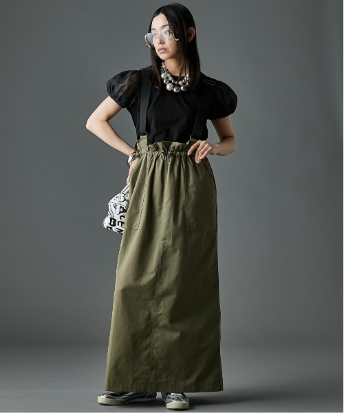 「GEVS.」 サロペットスカート 5L ブラック レディース_画像5