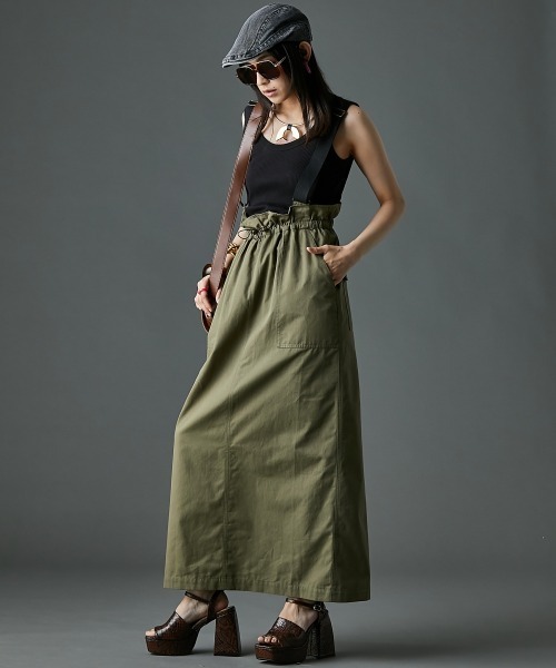 「GEVS.」 サロペットスカート 5L ブラック レディース_画像6