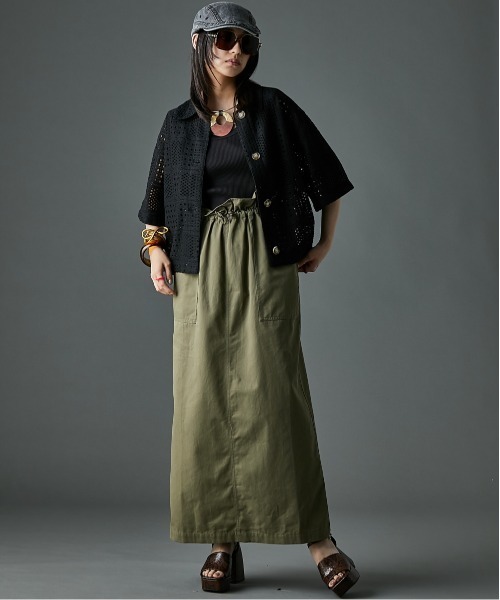 「GEVS.」 サロペットスカート 5L ブラック レディース_画像7