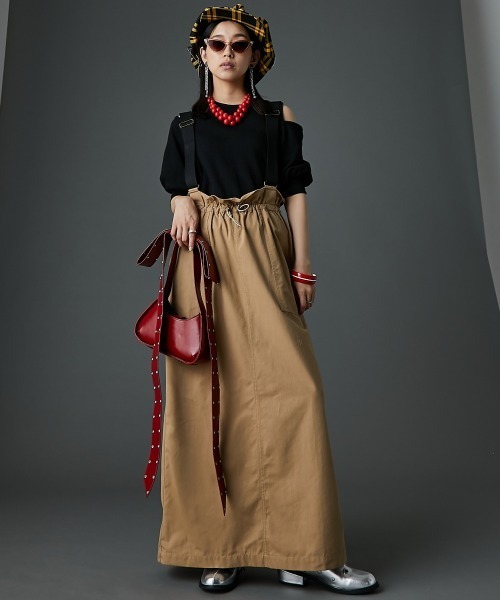 「GEVS.」 サロペットスカート 5L ブラック レディース_画像9