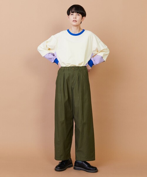 今期2026春夏新作 FRAPBOIS/フラボア バックサテン/ワイドパンツ 3 FRAPBOIS（フラボア） ワイドパンツ パンツ バックサテン パンツ