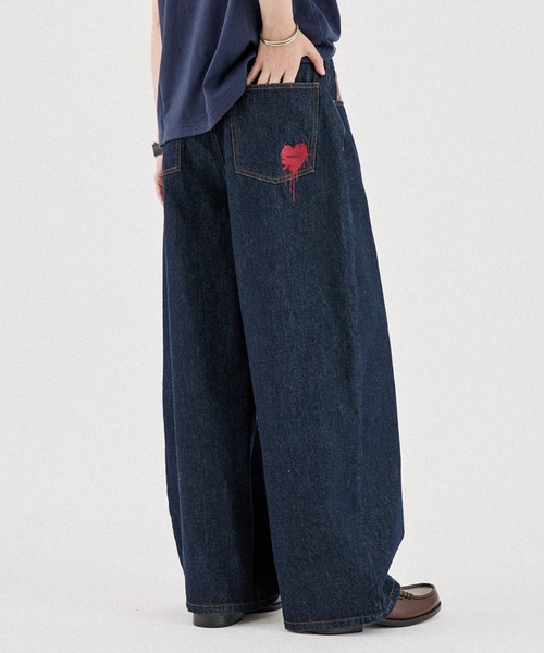 ONCILY（オンシェリー） ジーンズ MELTING HEART WIDE DENIM PANTS