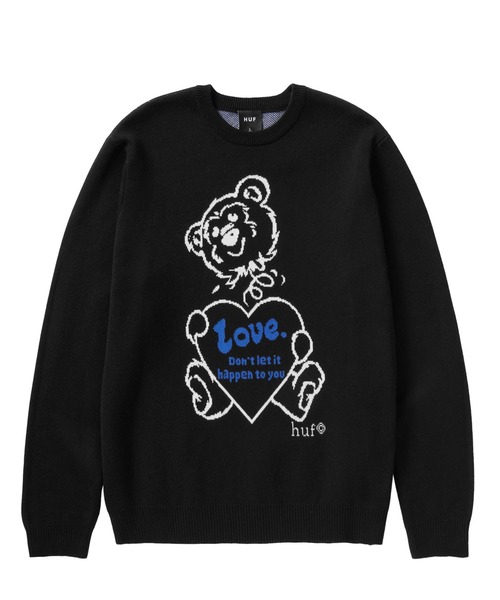 「HUF」 長袖ニット LARGE ブラック メンズ