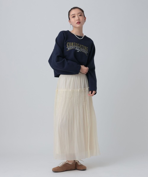 LEPSIM（レプシィム） トレーナー スウェット ショート刺繍裏毛プル