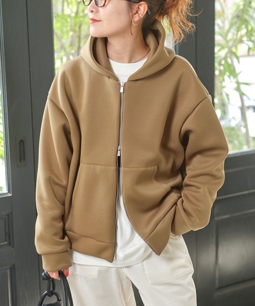 「Spick & Span」 ジップアップパーカー FREE キャメル レディース