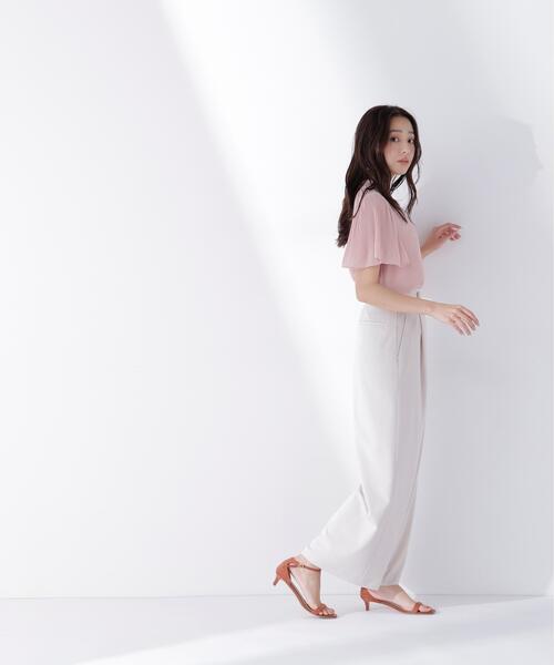 ワイドパンツ パンツ ハイウエストマリンパンツ レディースの画像