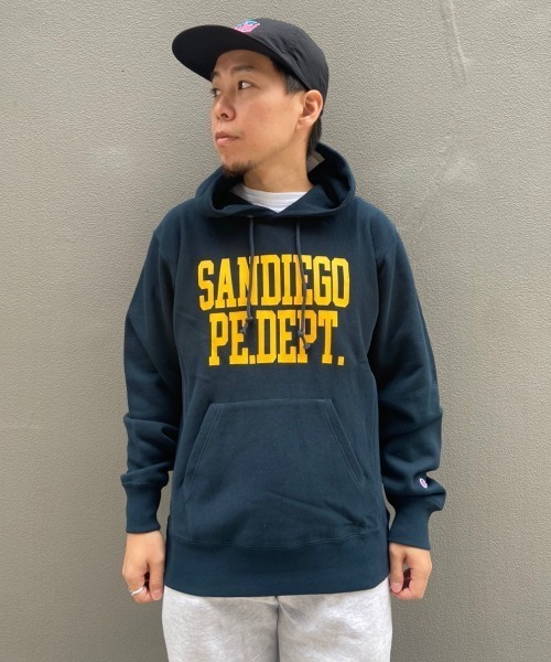 「Champion」 プルオーバーパーカー L グレー メンズの画像