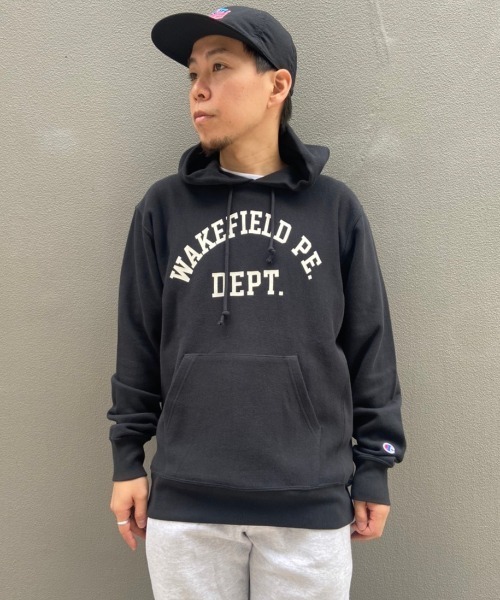 「Champion」 プルオーバーパーカー L グレー メンズの画像