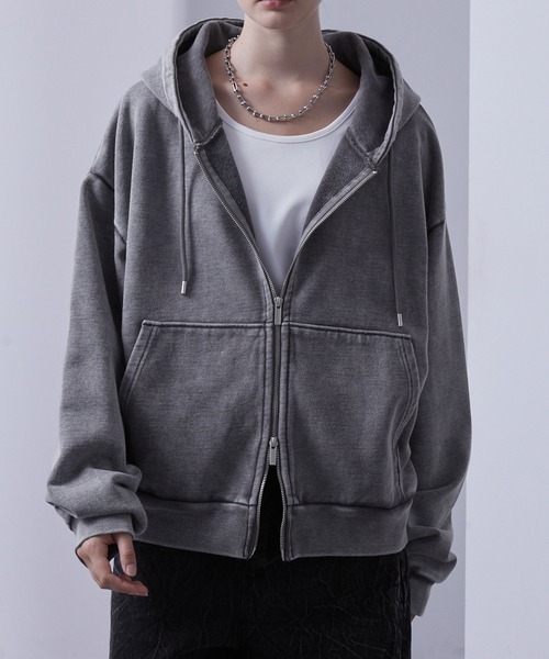 「Loose/ルース」 ジップアップパーカー S ダークグレー メンズ_画像2