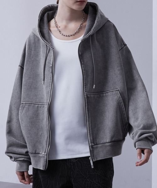 「Loose/ルース」 ジップアップパーカー S ダークグレー メンズ_画像3