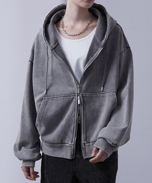 「Loose/ルース」 ジップアップパーカー S ダークグレー メンズ_画像5