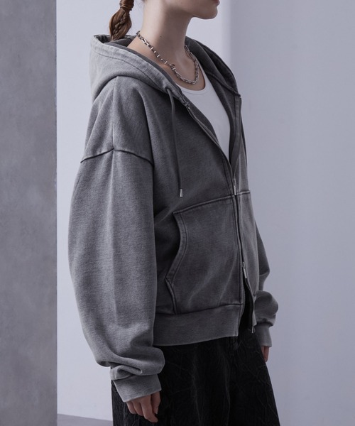 「Loose/ルース」 ジップアップパーカー S ダークグレー メンズ_画像8