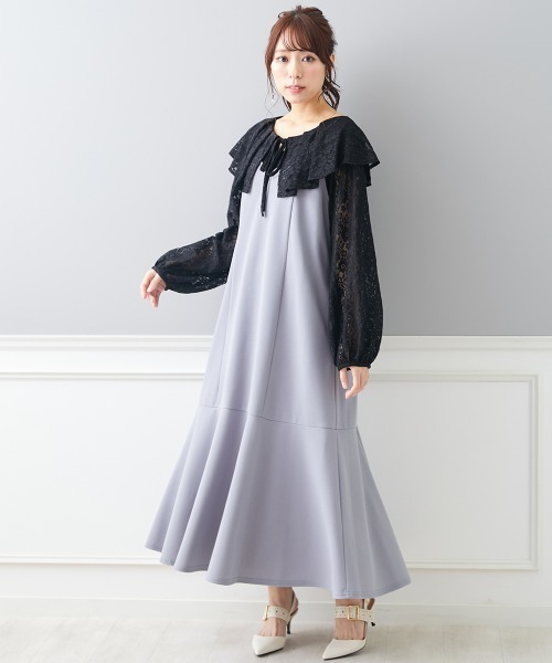 「marun」 キャミソールワンピース 4L ブラック レディース_画像3