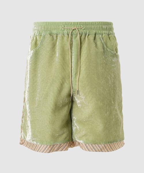 パンツ UNEVEN VELVET SHORTS メンズの画像