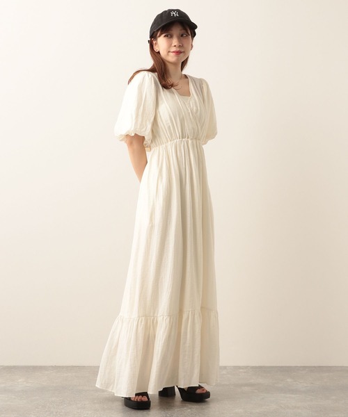 「Heather」 半袖ワンピース S ブラウン レディース_画像5
