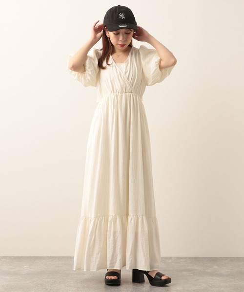「Heather」 半袖ワンピース S ブラウン レディース_画像6