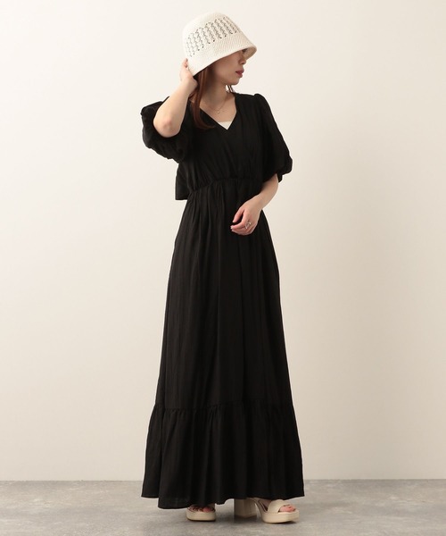 「Heather」 半袖ワンピース S ブラウン レディース_画像9