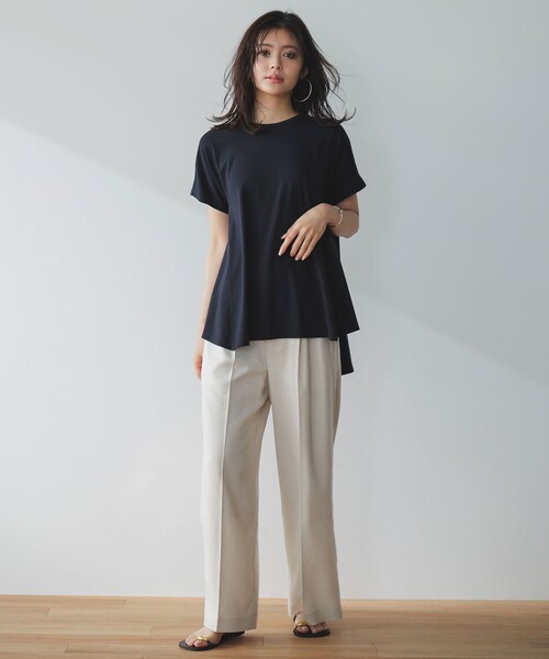 uvカット ワイドパンツ パンツ 「セットアップ着用可」TENNEN TOUCH タックワイドパンツ レディースの画像