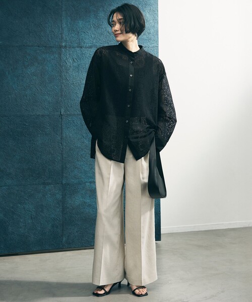 uvカット ワイドパンツ パンツ 「セットアップ着用可」TENNEN TOUCH タックワイドパンツ レディースの画像