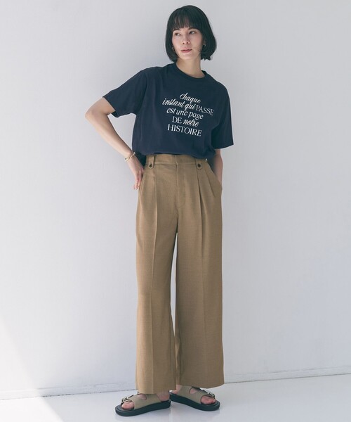 uvカット ワイドパンツ パンツ 「セットアップ着用可」TENNEN TOUCH タックワイドパンツ レディースの画像