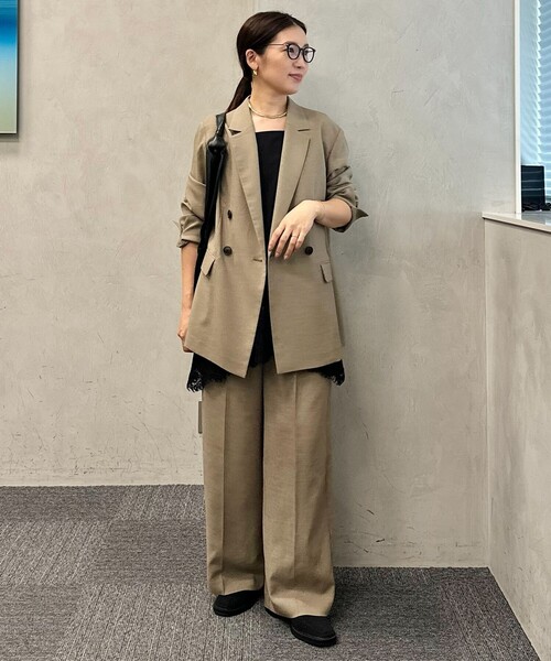 uvカット ワイドパンツ パンツ 「セットアップ着用可」TENNEN TOUCH タックワイドパンツ レディースの画像