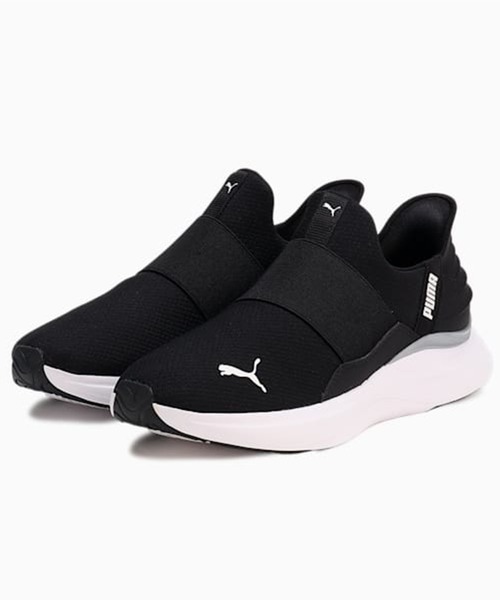 PUMA ブラック スリッポンスニーカー PUMA（プーマ） スリッポン 24.5cm ブラック×ブラック レディース