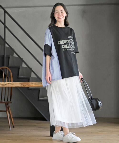 r・p・s（アールピーエス） tシャツ 半袖 天竺リメイク風BIGT