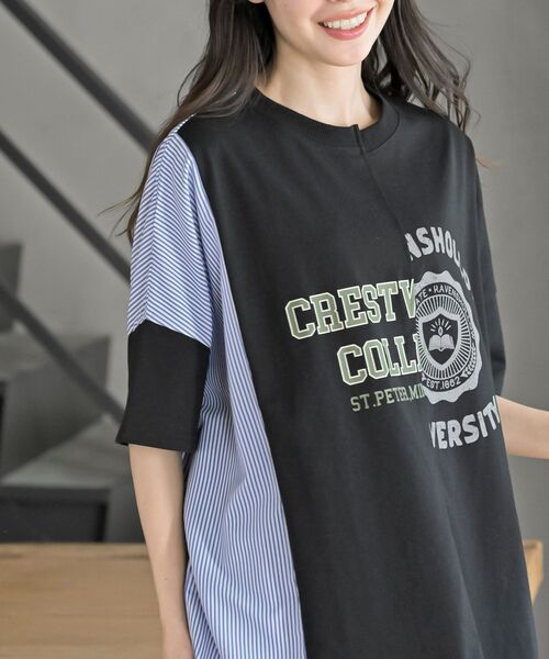 r・p・s（アールピーエス） tシャツ 半袖 天竺リメイク風BIGT