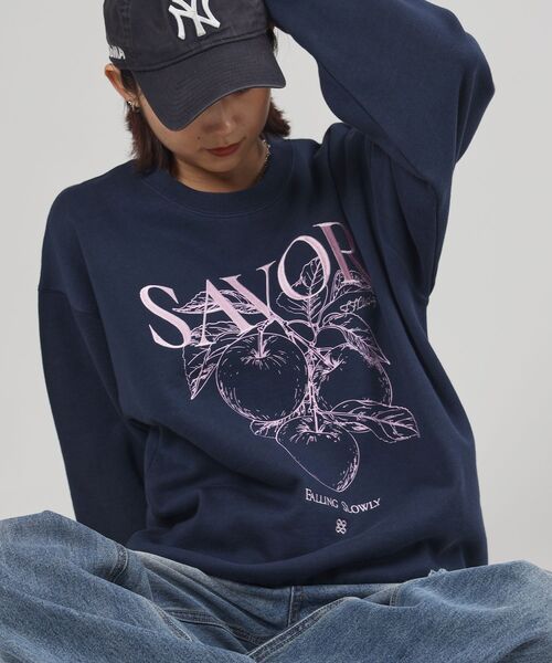 「FFEIN」 スウェットカットソー SMALL ネイビー メンズ_画像6