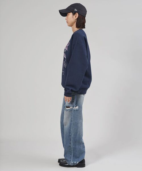 「FFEIN」 スウェットカットソー SMALL ネイビー メンズ_画像8