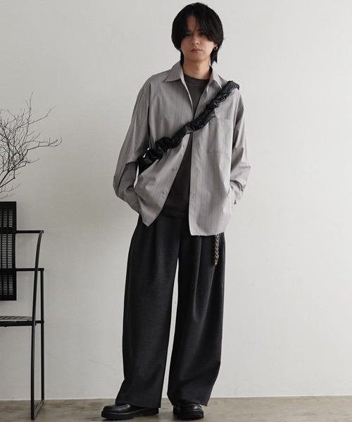 WYM LIDNM 「WYM LIDNM」 スラックス M チャコール メンズ : ZOZOTOWN