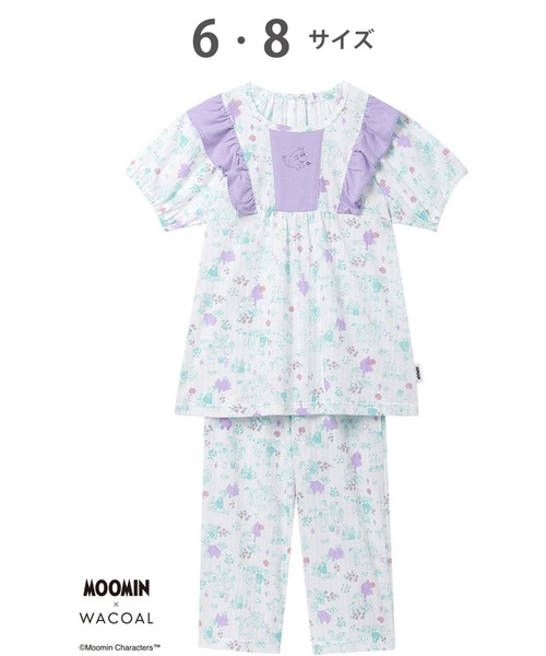 パジャマ ワコールキッズ　「ムーミンコラボ」　パジャマ　半袖　7分丈 キッズ 子供 女の子の画像