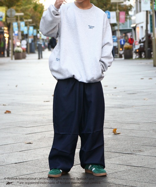 「Reebok」 スウェットカットソー MEDIUM ネイビー レディース_画像9