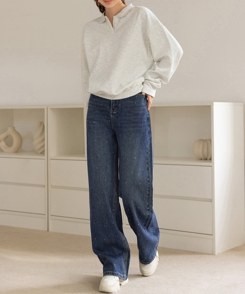 「DAY CLOSET」 ブーツカットデニムパンツ L インディゴブルー レディース_画像5
