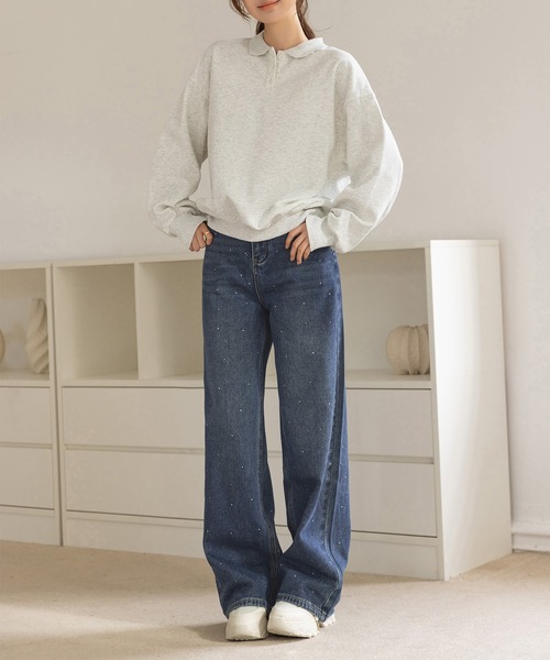 「DAY CLOSET」 ブーツカットデニムパンツ L インディゴブルー レディース_画像6