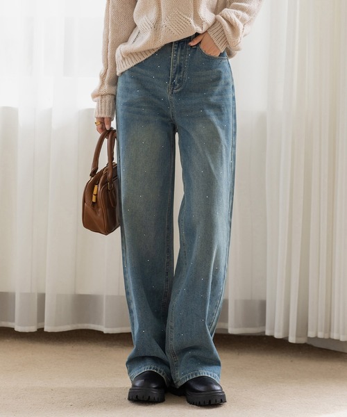 「DAY CLOSET」 ブーツカットデニムパンツ L インディゴブルー レディース_画像8