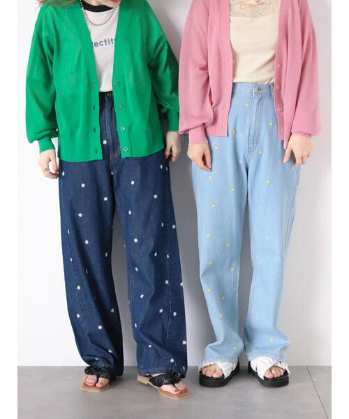 「ehka sopo」 デニムパンツ F サックスブルー レディース_画像3