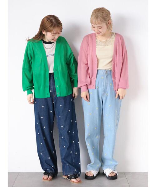 「ehka sopo」 デニムパンツ F サックスブルー レディース_画像4
