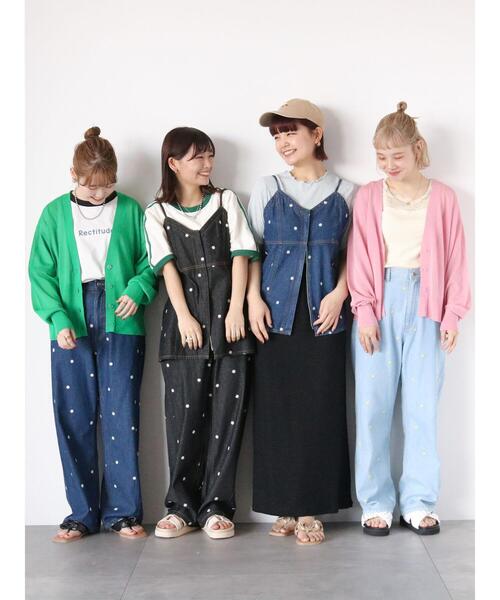 「ehka sopo」 デニムパンツ F サックスブルー レディース_画像6