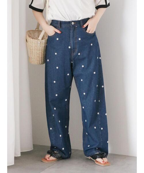 「ehka sopo」 デニムパンツ F サックスブルー レディース_画像7