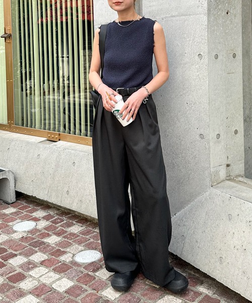 「feepur」 ノースリーブニット MEDIUM オフホワイト レディース_画像3