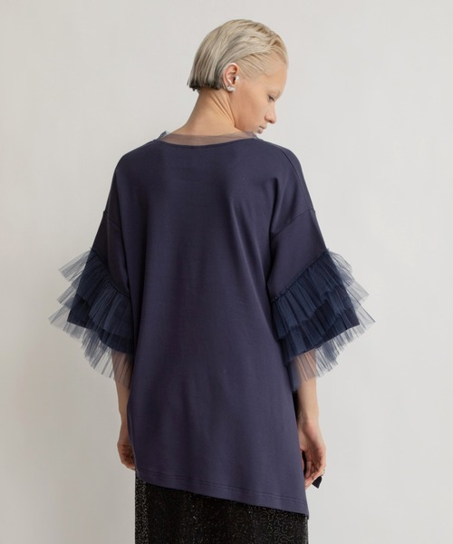 「AULA AILA」 半袖Tシャツ 0 ネイビー レディース_画像2