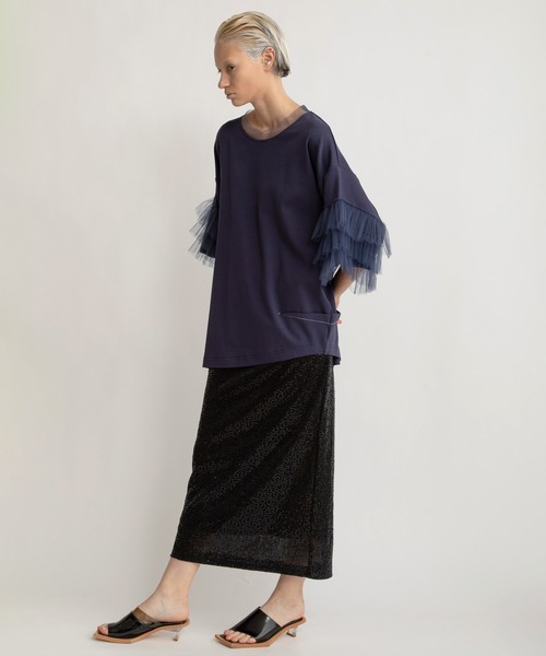 「AULA AILA」 半袖Tシャツ 0 ネイビー レディース_画像3