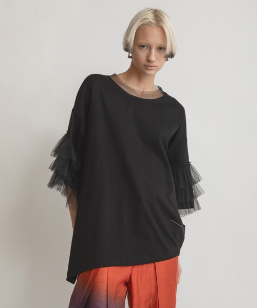 「AULA AILA」 半袖Tシャツ 0 ネイビー レディース_画像7